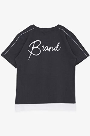 Breeze Erkek Çocuk Tişört Yazı Baskılı 8-14 Yaş, Antrasit