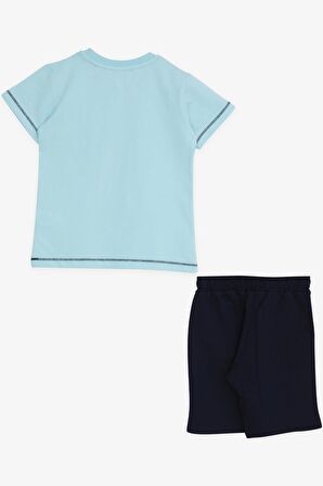 Breeze Erkek Çocuk Takım Kaykaycı Köpekcik Baskılı 1-4 Yaş, Mavi