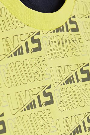 Breeze Erkek Çocuk Tişört Yazı Baskılı Armalı 9-16 Yaş, Sarı