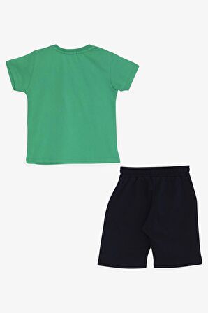 BREEZE GİRLS & BOYS Erkek Çocuk Şortlu Takım Antika Araba Temalı 1.5-5 Yaş, Yeşil