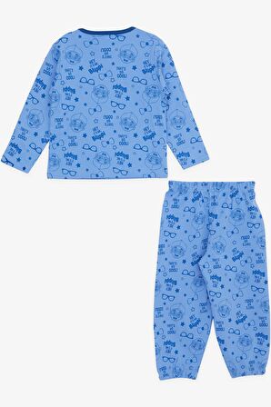 BREEZE GİRLS & BOYS Erkek Bebek Pijama Takımı Havalı Çocuk Desenli 9 Ay-3 Yaş, Mavi