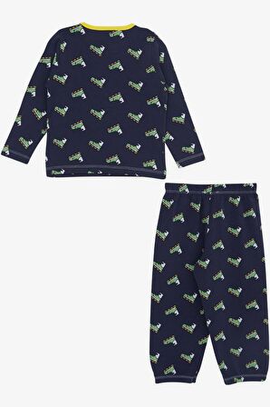 BREEZE GİRLS & BOYS Erkek Bebek Pijama Takımı Paten Desenli 9 Ay-3 Yaş, Lacivert