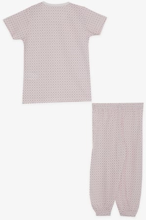 Breeze Kız Bebek Kısa Kollu Pijama Takımı Desenli 9 Ay-3 Yaş, Pembe