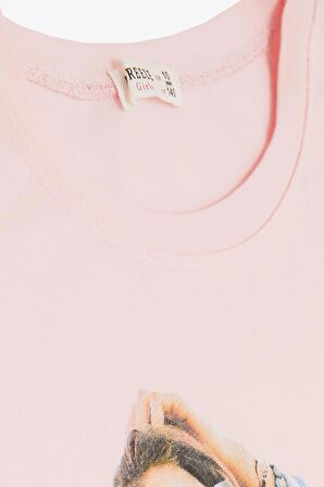 BREEZE Kız Çocuk Tişört Havalı Rockçı Kız Baskılı 9-16 Yaş, Pembe