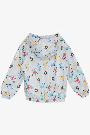 Breeze Girls & Boys Erkek Çocuk Yağmurluk Renkli Şaşkın Rakamlar Desenli 1-5 Yaş, Gri Melanj
