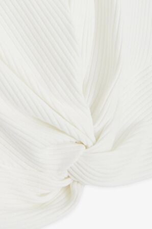 BREEZE Kız Çocuk Crop Tişört Çapraz Detaylı 9-14 Yaş, Ekru