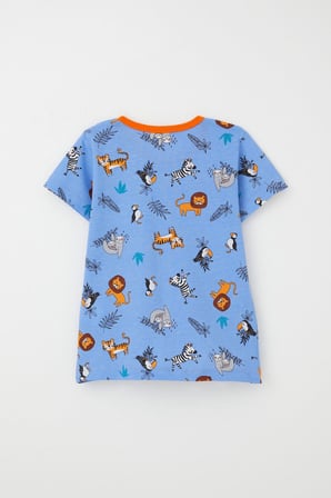 Breeze Girls & Boys Erkek Bebek Pijama Takımı Hayvanlar Alemi Temalı 9 Ay-3 Yaş, Mavi