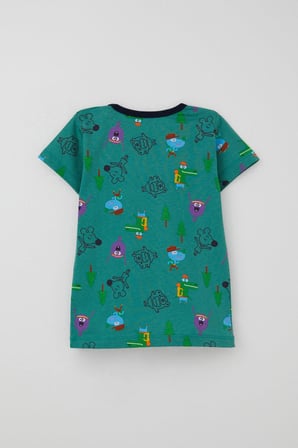 Breeze Erkek Bebek Pijama Takımı Neşeli Hayvanlar Alemi Dostluk Temalı 9 Ay-3 Yaş, Yeşil