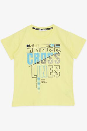 BREEZE GİRLS & BOYS Erkek Çocuk Tişört Yazı Baskılı 8-14 Yaş, Neon Sarı