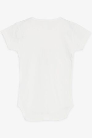 BREEZE Kız Bebek Çıtçıtlı Zıbın Body Küçük Tavşancık Baskılı 9 Ay-3 Yaş, Ekru