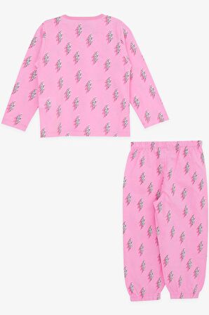 BREEZE Kız Bebek Pijama Takımı Şimşek Desenli 9 Ay-3 Yaş, Pembe