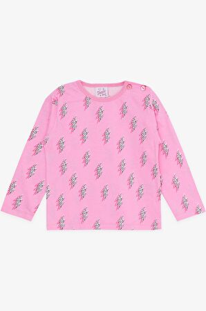 BREEZE Kız Bebek Pijama Takımı Şimşek Desenli 9 Ay-3 Yaş, Pembe