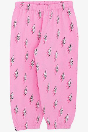 BREEZE Kız Bebek Pijama Takımı Şimşek Desenli 9 Ay-3 Yaş, Pembe