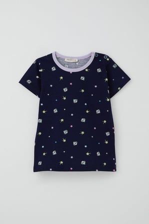 Breeze Kız Bebek Şortlu Pijama Takımı Taç Desenli 9 Ay-3 Yaş, Lacivert