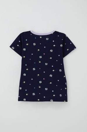 Breeze Kız Bebek Şortlu Pijama Takımı Taç Desenli 9 Ay-3 Yaş, Lacivert