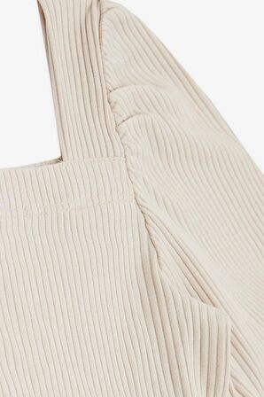 BREEZE Kız Çocuk Crop Tişört Kare Yaka 8-14 Yaş, Bej