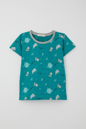 Breeze Girls & Boys Erkek Bebek Şortlu Pijama Takımı Kuala Desenli 9 Ay-3 Yaş, Petrol Yeşili