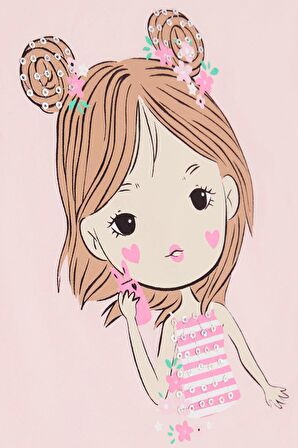 BREEZE Kız Çocuk Tişört Havalı Kız Baskılı 2-6 Yaş, Pembe