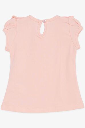 BREEZE Kız Bebek Tişört Fırfırlı Nakışlı Güpürlü 6 Ay-2 Yaş, Somon