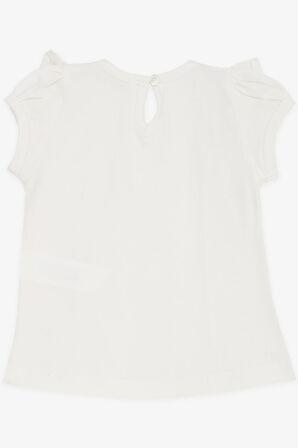 BREEZE Kız Bebek Tişört Fırfırlı Nakışlı Güpürlü 6 Ay-2 Yaş, Ekru