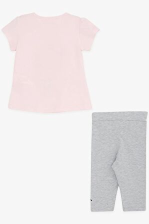 Breeze Kız Çocuk Kapri Taytlı Takım Sevimli Kız Baskılı 1.5-5 Yaş, Pembe