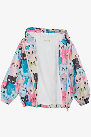 Breeze Kız Çocuk Yağmurluk Sevimli Kedicik Desenli 1-5 Yaş, Karışık Renk