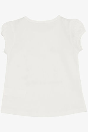 Breeze Kız Bebek Tişört Kelebek Baskılı Nakışlı 9 Ay-3 Yaş, Beyaz
