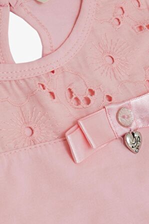 BREEZE Kız Çocuk Tişört Güpürlü Aksesuarlı 5-10 Yaş, Pembe