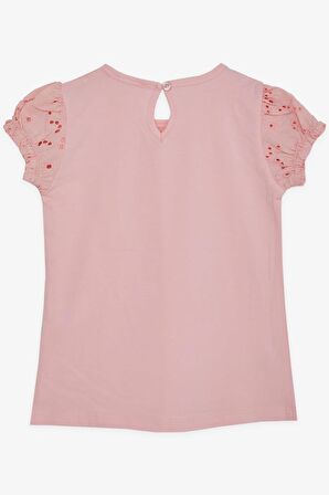 BREEZE Kız Çocuk Tişört Güpürlü Aksesuarlı 5-10 Yaş, Pembe