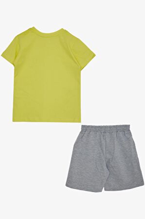 BREEZE GİRLS & BOYS Erkek Çocuk Şortlu Takım Kaykaycı Ayıcık Baskılı 2-6 Yaş, Sarı