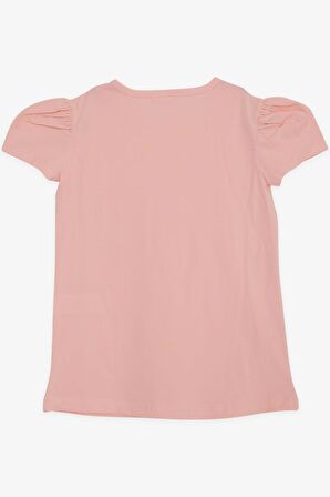 BREEZE Kız Çocuk Tişört Cebi Örgü Detaylı 6-12 Yaş, Somon