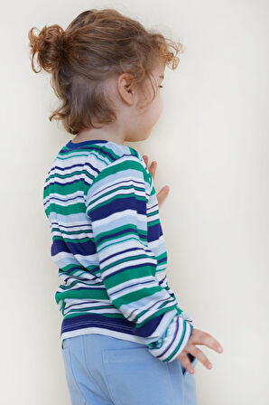 Breeze Girls & Boys Erkek Bebek Uzun Kollu Tişört Renkli Çizgili 9 Ay-3 Yaş, Karışık Renk
