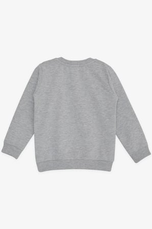 Breeze Kız Çocuk Sweatshirt Sevimli Ceylan Baskılı 1.5-5 Yaş, Gri Melanj