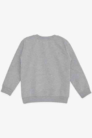 Breeze Kız Çocuk Sweatshirt Sevimli Ceylan Baskılı 1.5-5 Yaş, Gri Melanj