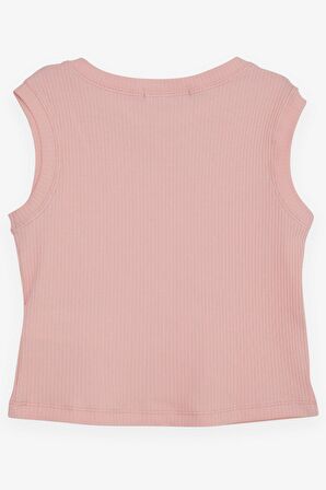 BREEZE Kız Çocuk Crop Tişört Zincir Aksesuarlı 9-14 Yaş, Somon