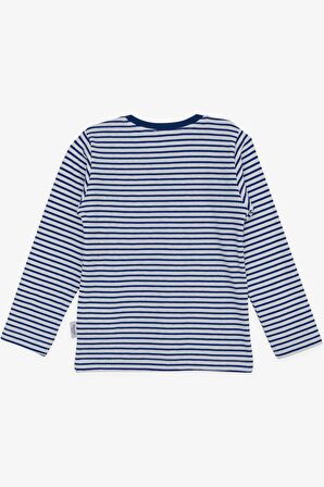BREEZE GİRLS & BOYS Erkek Bebek Uzun Kollu Tişört Çizgili 9 Ay-3 Yaş, Koyu Mavi