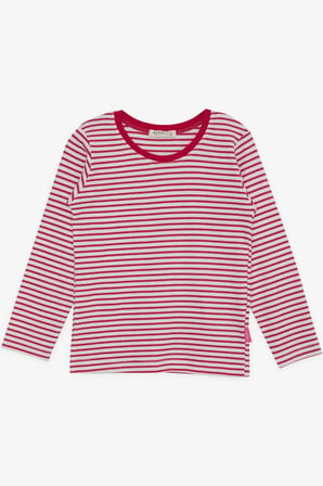 Breeze Kız Bebek Uzun Kollu Tişört Çizgili 9 Ay-3 Yaş, Fuşya