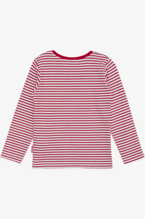 Breeze Kız Bebek Uzun Kollu Tişört Çizgili 9 Ay-3 Yaş, Fuşya