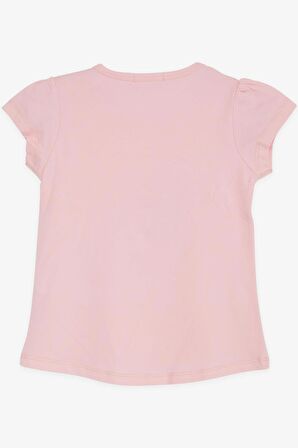 BREEZE Kız Çocuk Tişört Yaz Temalı Havalı Kız Baskılı 2-6 Yaş, Pembe