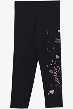 BREEZE Kız Çocuk Taytlı Takım Sevimli Kız Baskılı Kalpli 2-6 Yaş, Somon Melanj