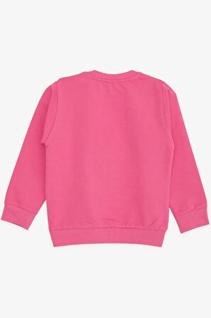 BREEZE Kız Bebek Sweatshirt Simli Çiçek Baskılı 9 Ay-3 Yaş, Pembe