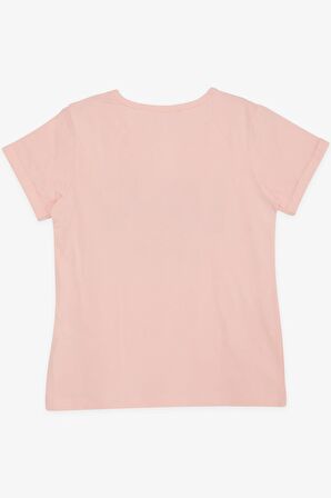 BREEZE Kız Çocuk Tişört Kelebek Baskılı 10-16 Yaş, Somon