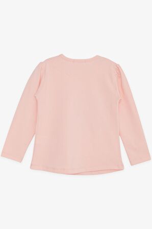 BREEZE Kız Çocuk Uzun Kollu Tişört Çiçekli Kız Baskılı 1-4 Yaş, Somon