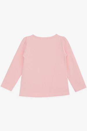 BREEZE Kız Çocuk Uzun Kollu Tişört Güpürlü Fiyonklu 3-8 Yaş, Pembe