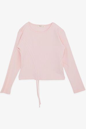 Breeze Kız Çocuk Uzun Kollu Tişört Büzgülü 8-14 Yaş, Pembe