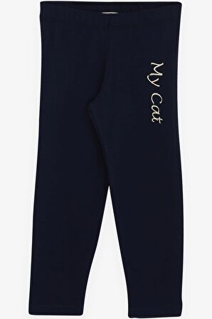 BREEZE Kız Çocuk Taytlı Takım Pullu Kedicik Baskılı Nakışlı 1.5-5 Yaş, Bej