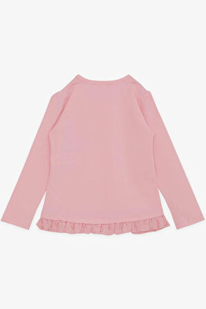 Breeze Kız Çocuk Uzun Kollu Tişört Dantelli Cepli 1.5-5 Yaş, Pembe