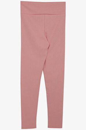 BREEZE Kız Çocuk Tayt Fitilli Armalı 8-14 Yaş, Somon