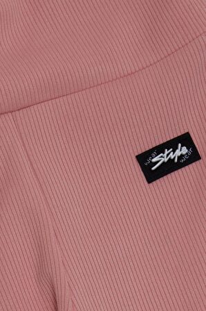 BREEZE Kız Çocuk Tayt Fitilli Armalı 8-14 Yaş, Somon