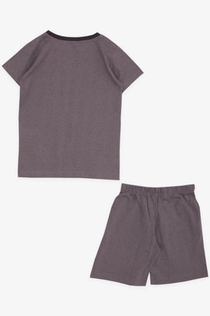 Breeze Girls & Boys Erkek Bebek Şortlu Pijama Takımı Gülenyüz Meşe Palamutu Desenli 9 Ay-3 Yaş, Vizon